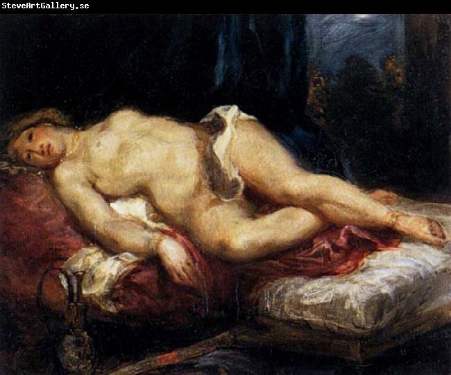 Eugene Delacroix Odalisque Reclining on a Divan